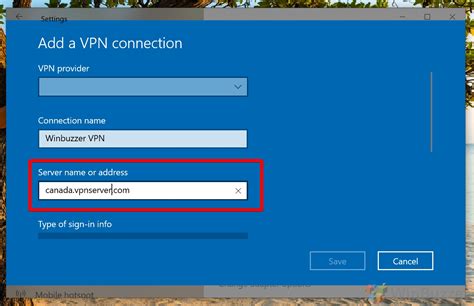 what is the server addreb for a vpn